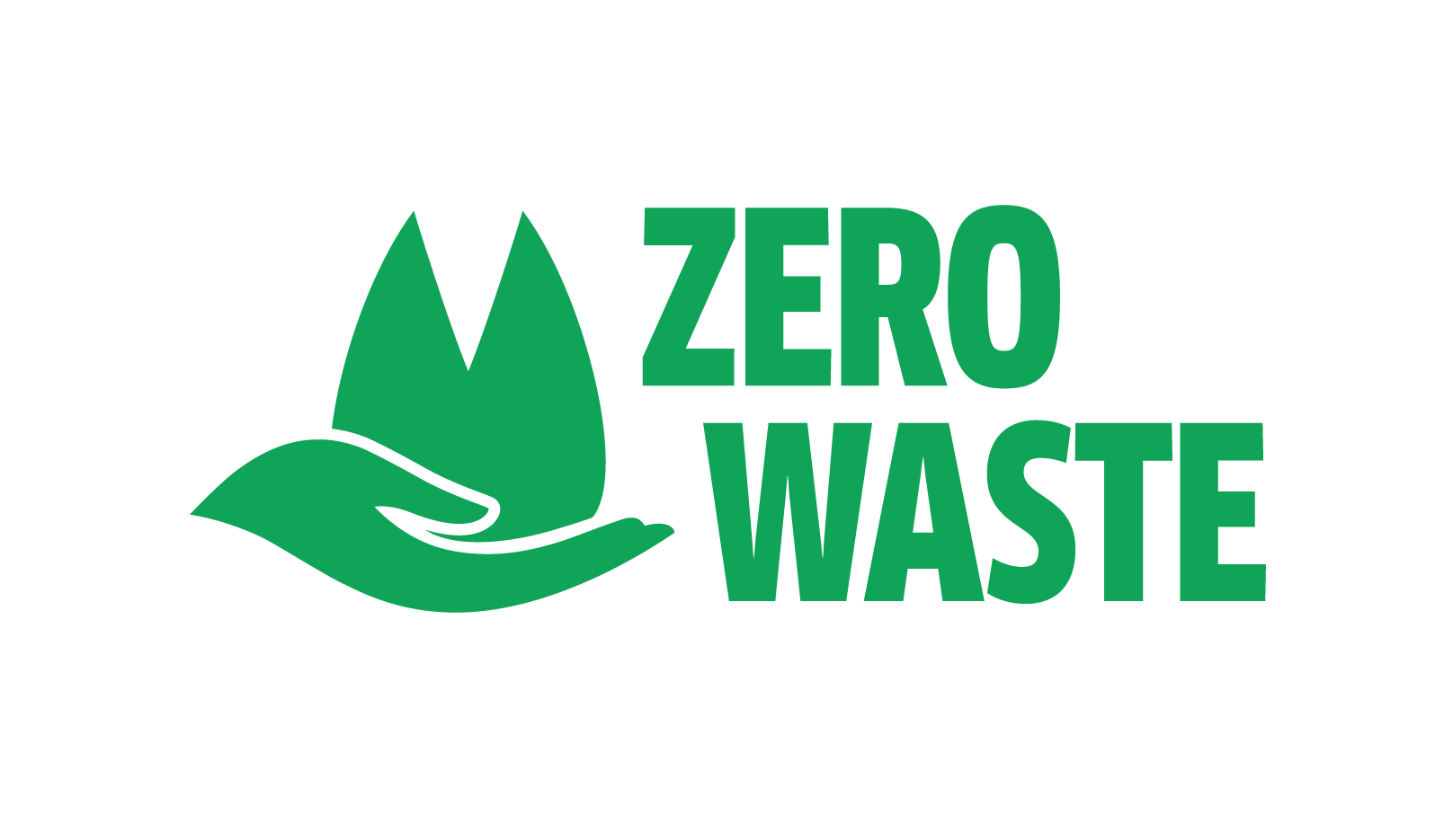 Hand mit Dom in Blattform als Wort-Bild-Marke von Zero Waste