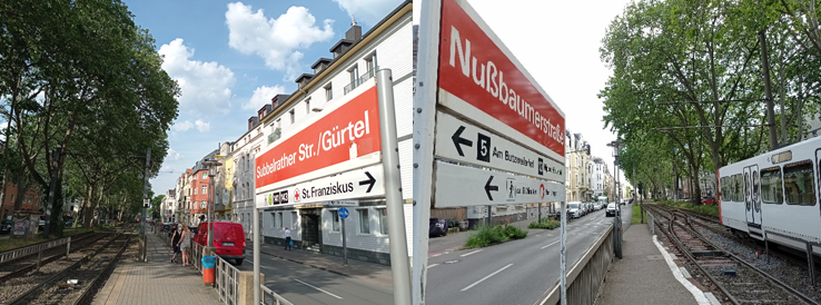 Haltestellen Subbelrather Straße/ Gürtel und Nußbaumerstraße