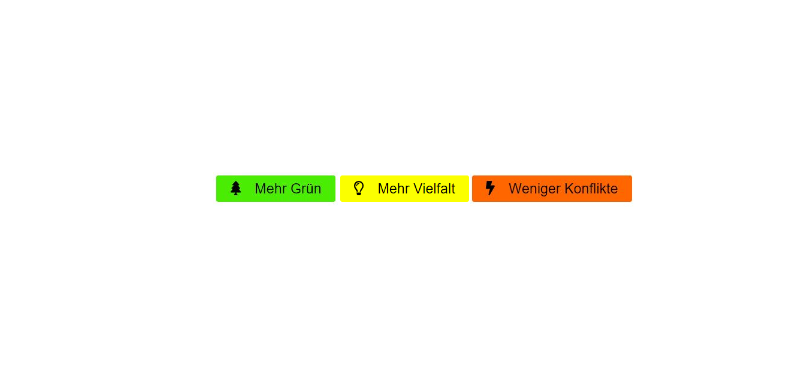 Kategorien Mehr Grün, Mehr Vielfalt, Weniger Konflikte