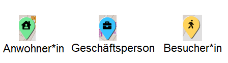 Icon zu Anwohner*in, Geschäftsperson und Besucher*in