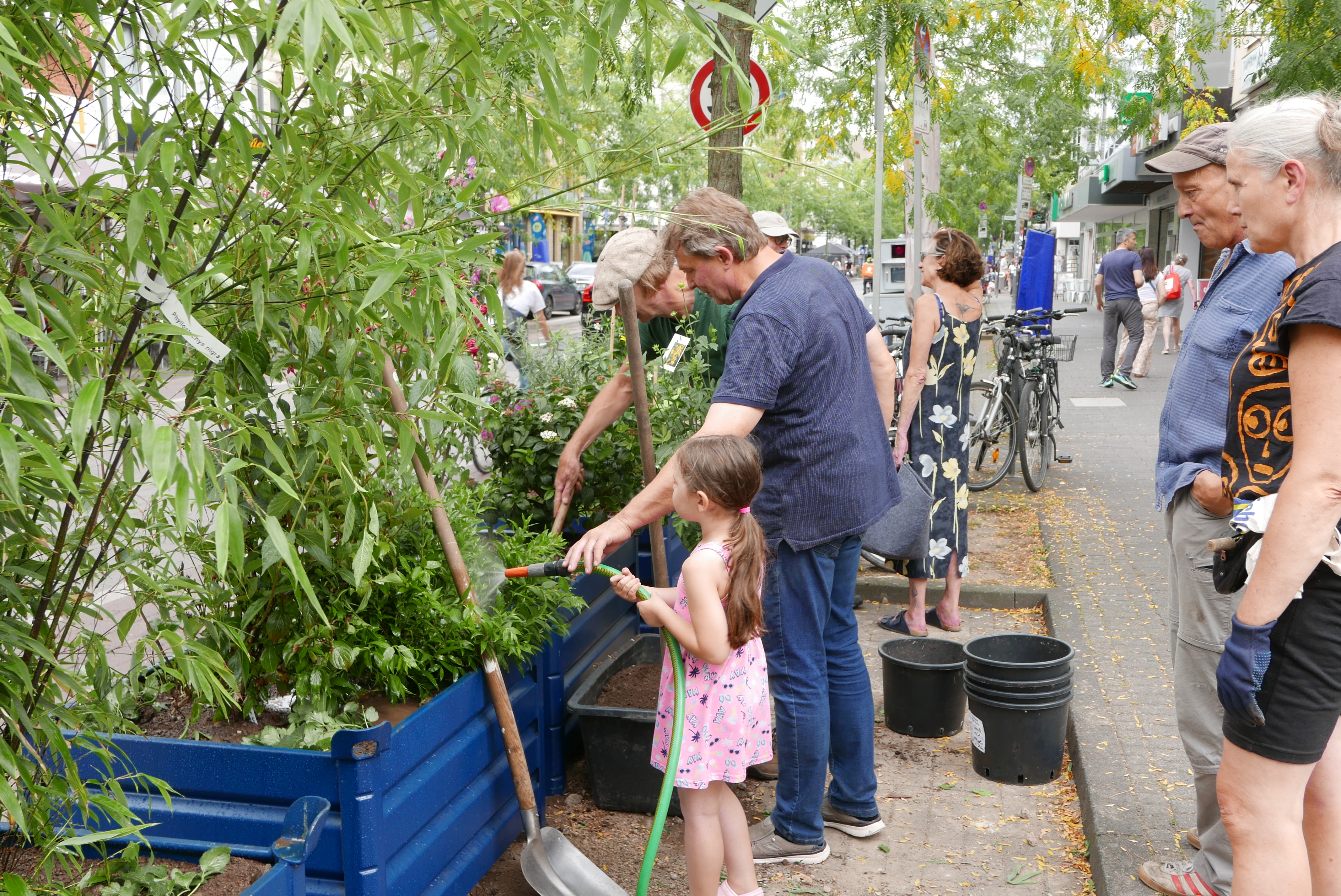 Menschen bei der Pflanzaktion