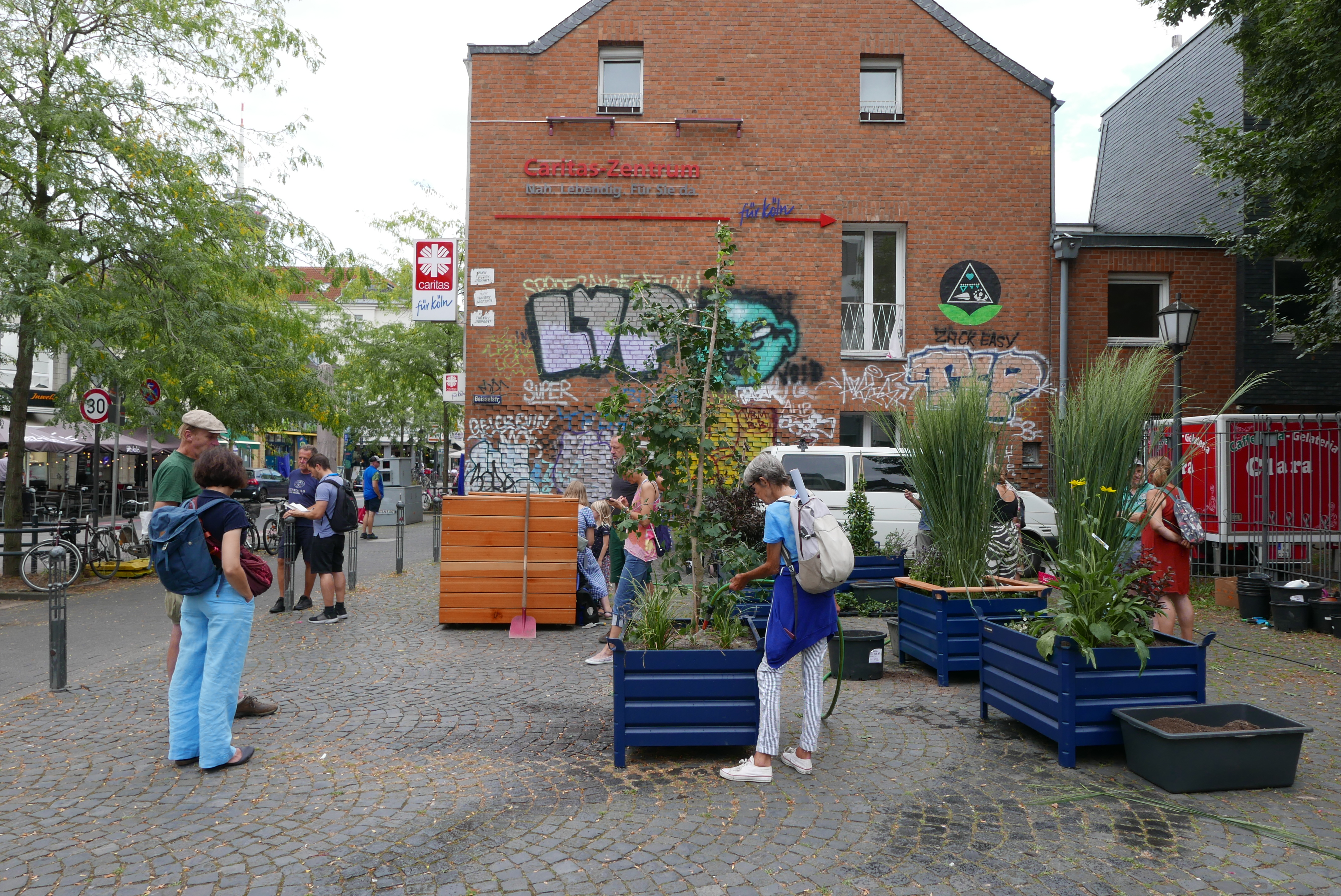 Menschen bei der Pflanzaktion