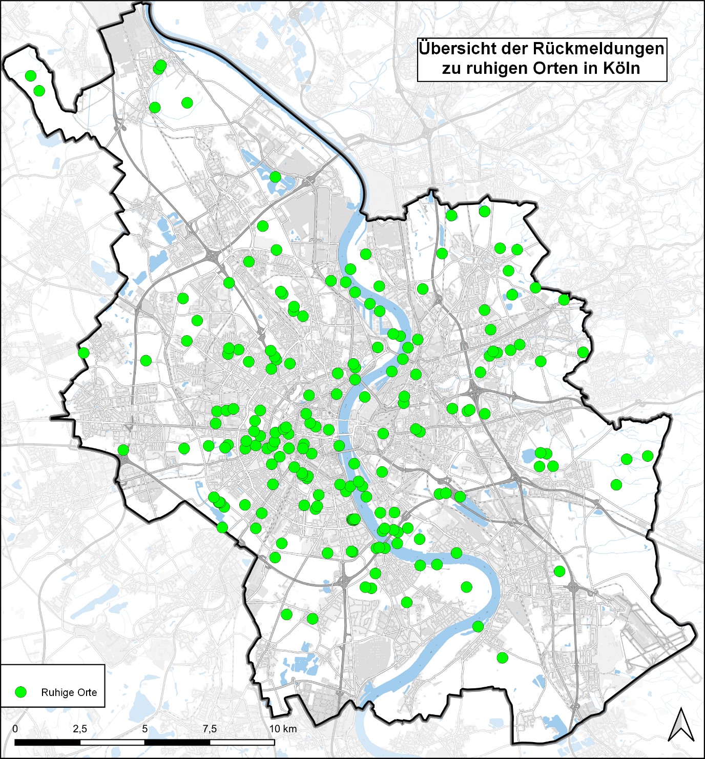 Verteilung der Rückmeldungen im Stadtgebiet